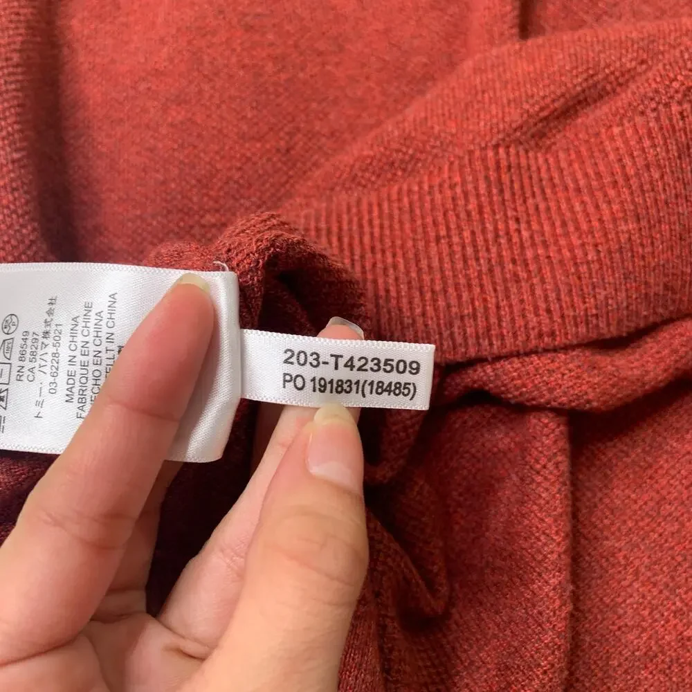 Tommy Bahama Sweater Mens L Large Paprika Coolside IslandZone Half Zip Pullover